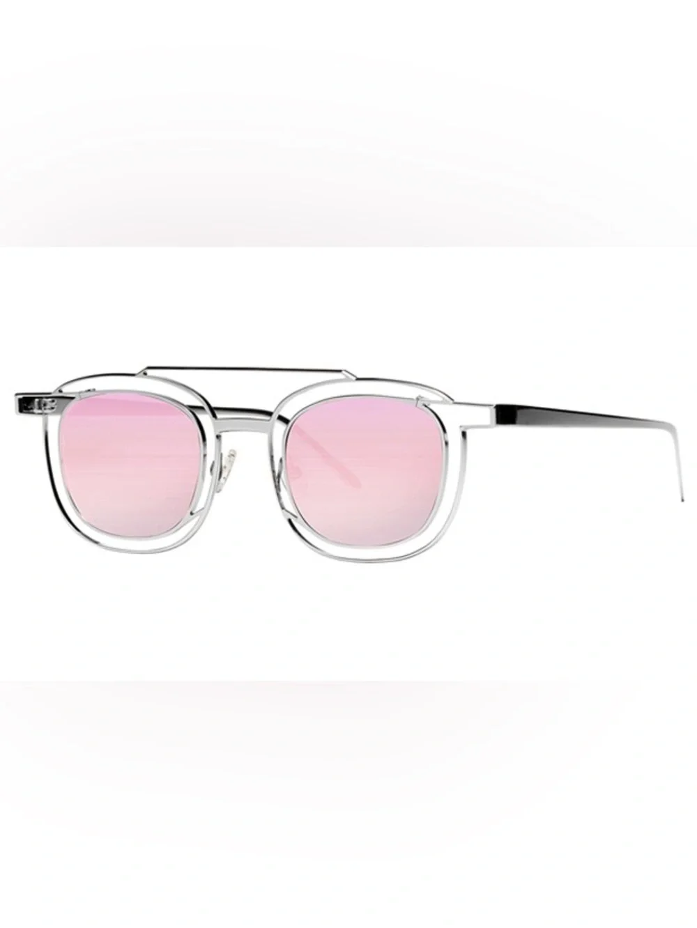 THIERRY LASRY Clear Frame Sunglasses with Pink Gradient Lenses
